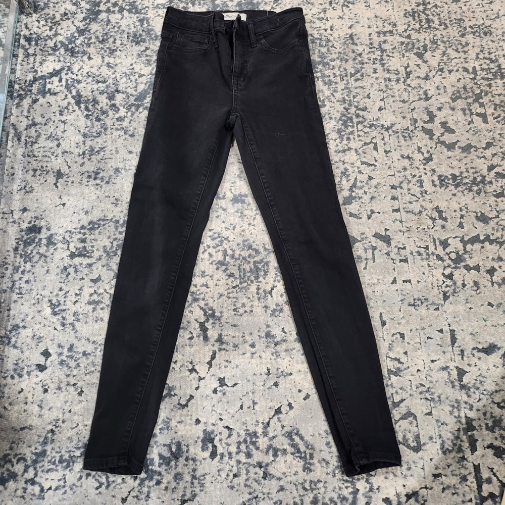 Madewell Roadtripper Skinny Jeans Womens 25 Black High Rise Stretch Denim Pants